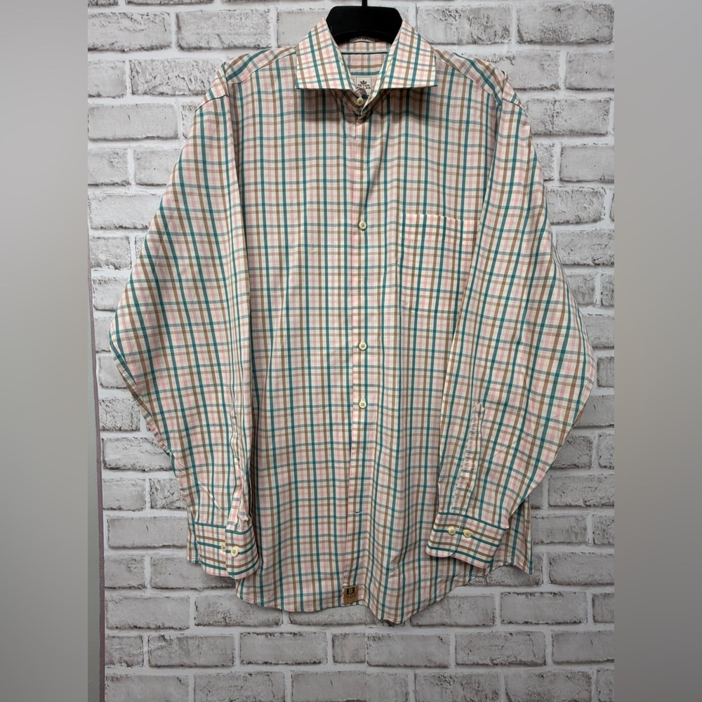 Peter Millar Men's Plaid Button-Down Shirt Sz Large, Cotton.